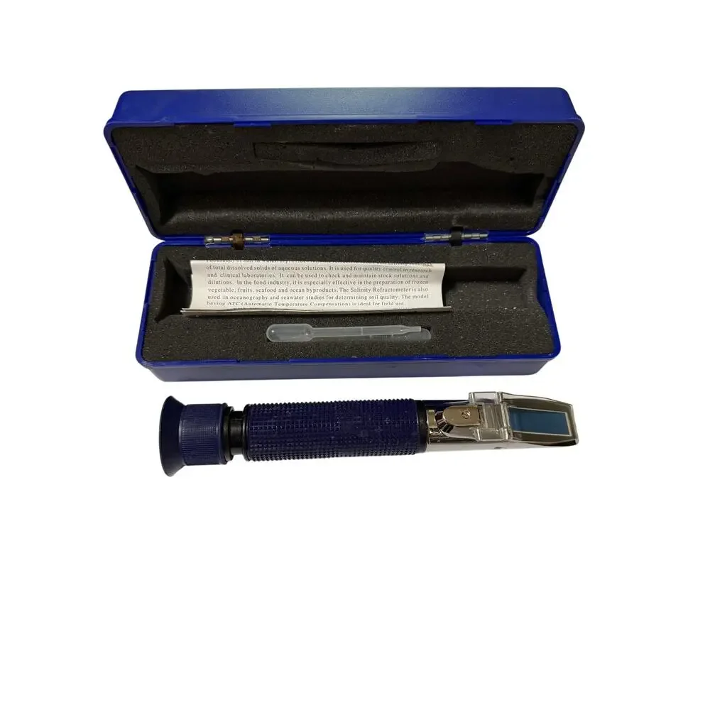 Saltwater Aquarium Refractometer Model RHS-10ATC With Case and Instructions